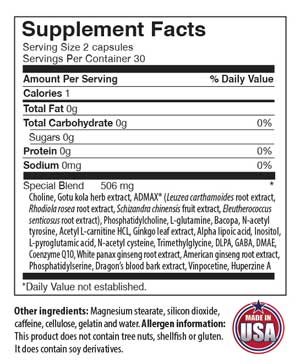 brain edge nutrition facts