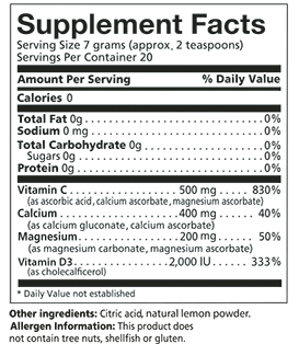 calmax plus supplement facts