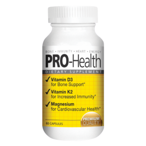 Pro-Health supplement with vitamin D3 K2 and magnesium for bone heart and immune support