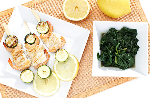 shrimp and spinach to reduce stress